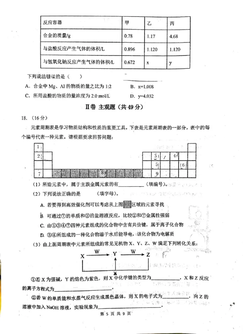 高一上期末化学_2026年01月高一试卷_260126黑龙江省佳木斯市第一中学校2025-2026学年高一上学期1月期末（全）