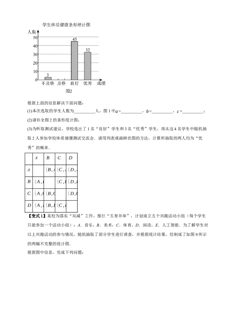 专题01统计九大考点+知识串讲-2026年中考数学总复习重难考点强化训练（全国通用）(原卷版）_中考复习资料_语数英物化_2数学中考复习_2026年中考复习（更新中）