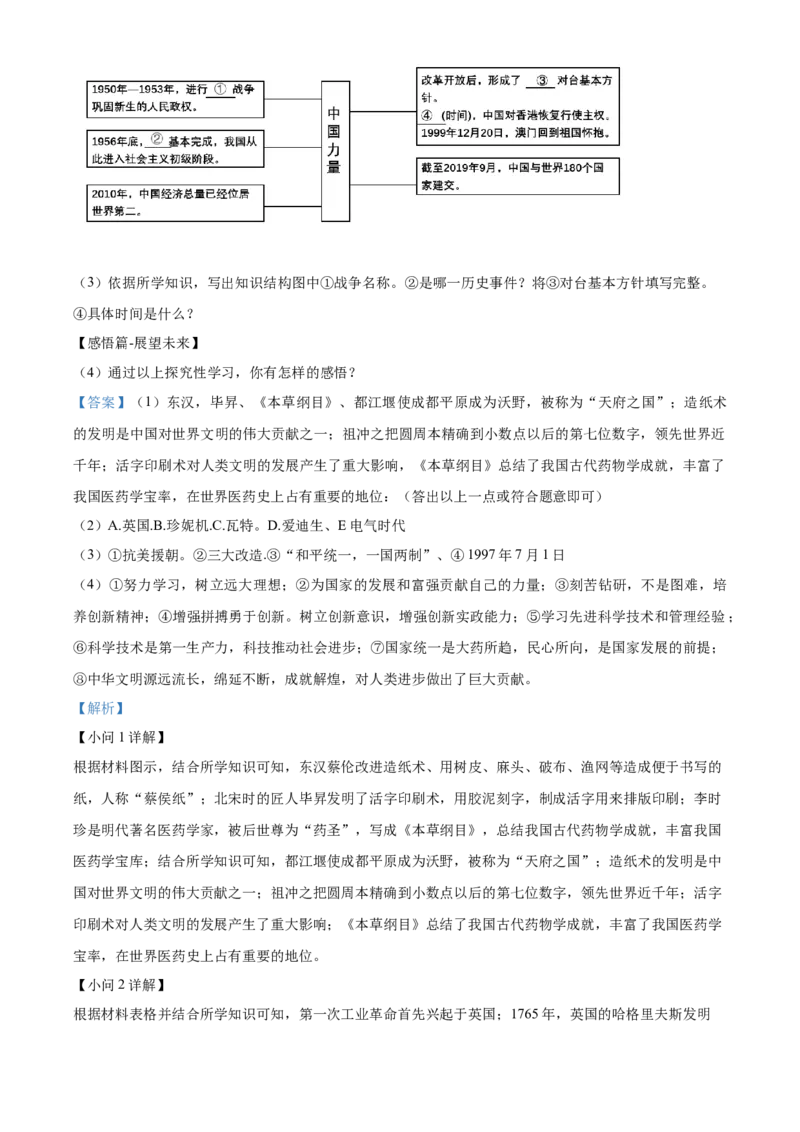 精品解析：2022年黑龙江省齐齐哈尔市中考历史真题（解析版）_8历史中考复习_2025年中考复习资料_中考真题（近三年）_2022年中考历史试卷114份
