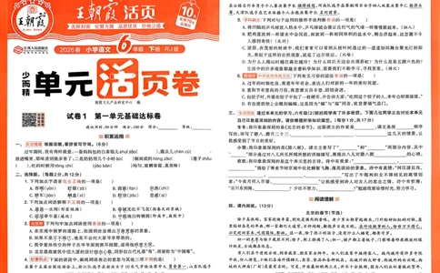 6下《王朝霞单元活页卷》语文人教版26春_2026春人教语文《王朝霞单元活页卷》
