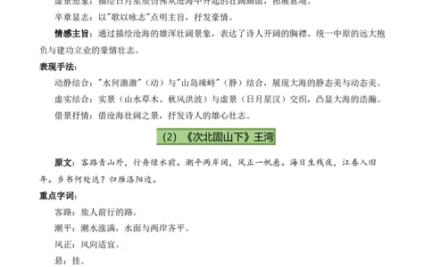 七上古诗词知识梳理（3张思维导图+15个核心考点+4个重难点+1个解题方法+4类题型方法突破+4类易错点提示5类题型解析+4个速记要点）（知识清单）解析版_中考复习资料_语数英物化