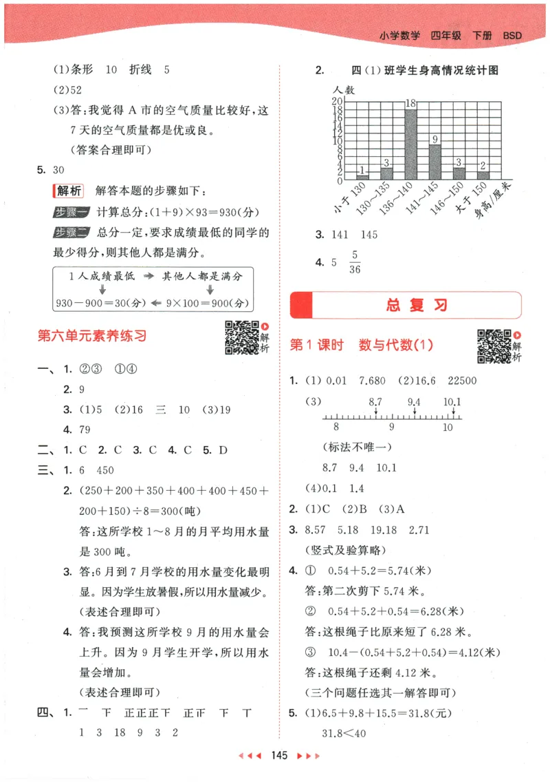 2026春《53天天练》数学BSD4下参考答案_2026春小学教辅大合集_7-26春《53天天练》系列_26春《53天天练》数学_26春北师大版数学1-6年级下册《53天天练》_2026春《53天天练》数学BSD4下