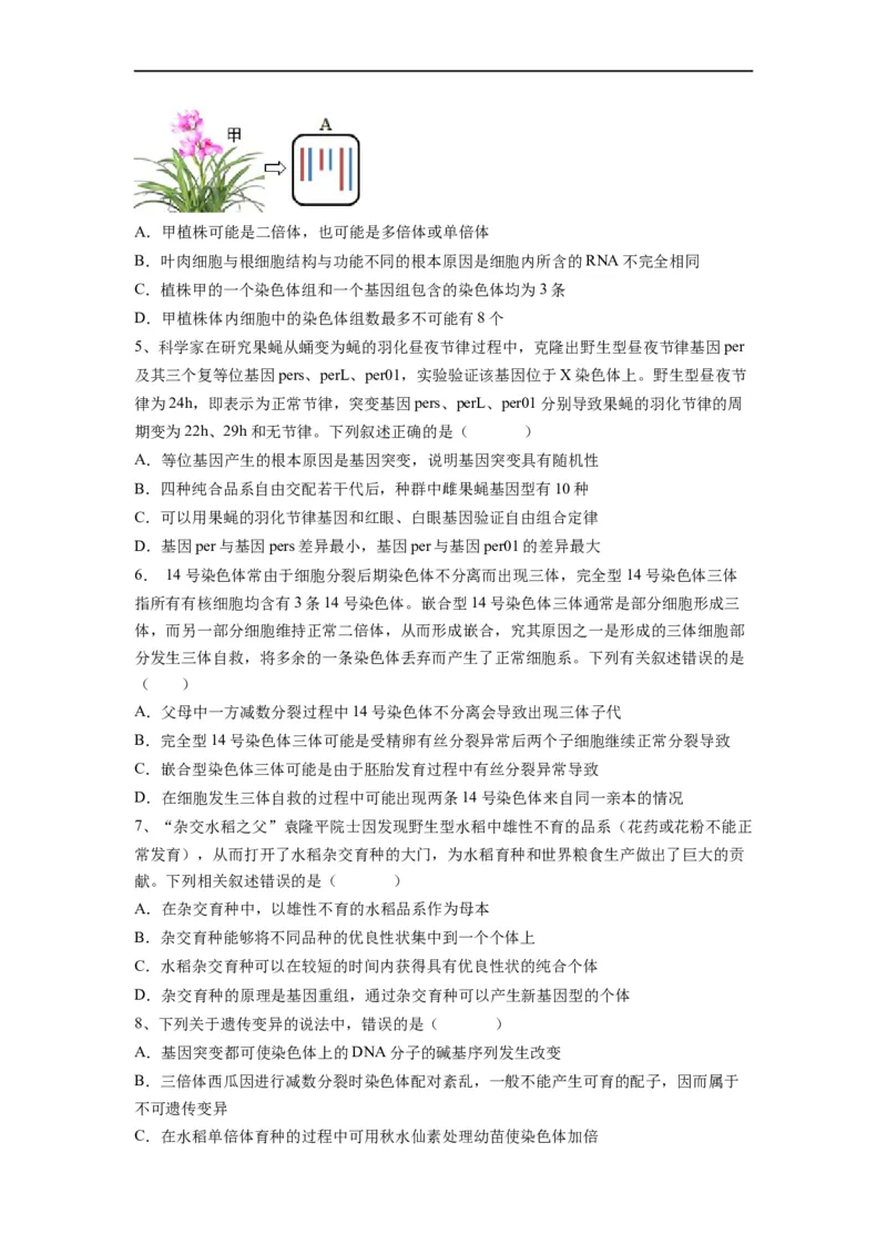 重难点12变异与育种（原卷版）_通用版（老高考）复习资料_2023年复习资料_专项复习_2023年高考生物热点&middot;重点&middot;难点专练（全国通用）