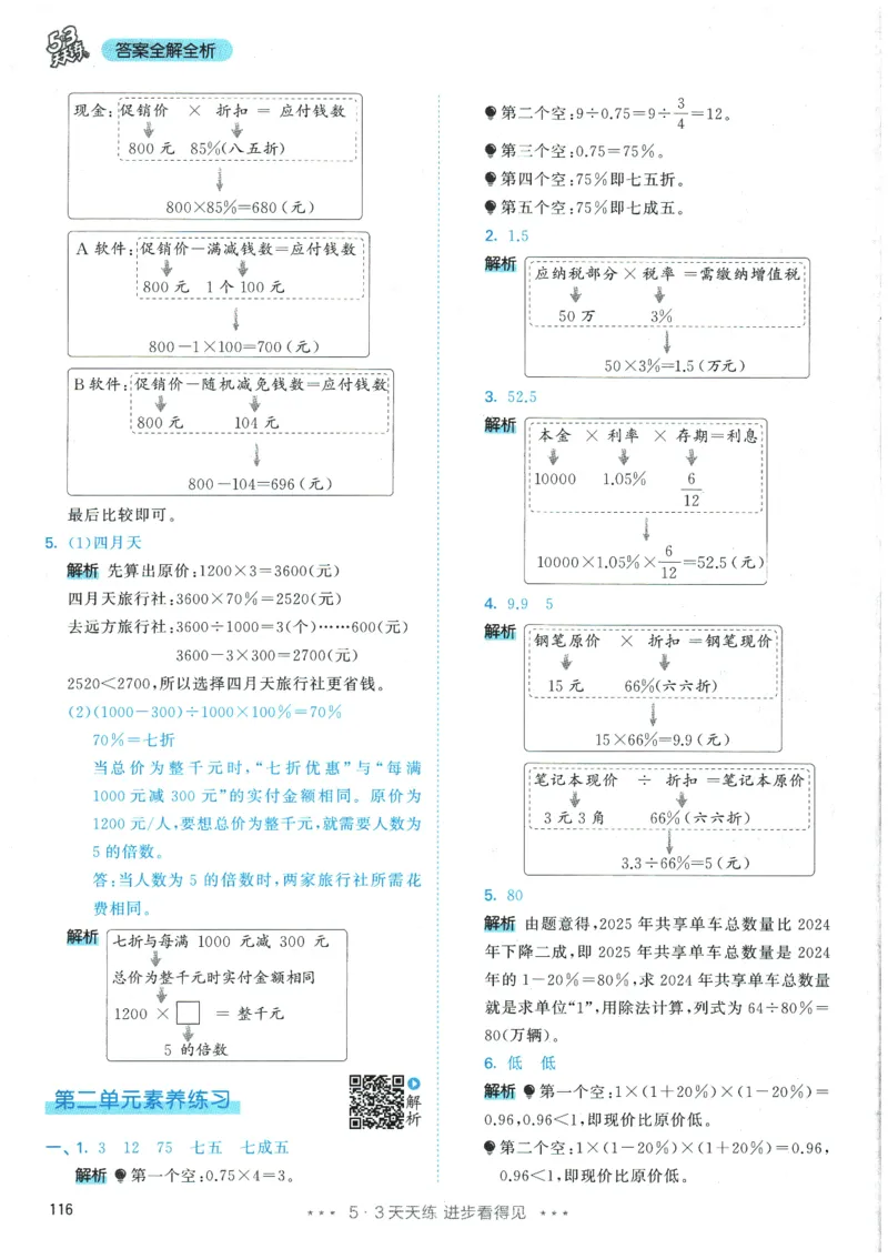 2026春《53天天练》数学RJ6下参考答案_2026春小学教辅大合集_7-26春《53天天练》系列_26春《53天天练》数学_26春人教版数学1-6年级下册《53天天练》_2026春《53天天练》数学RJ6下