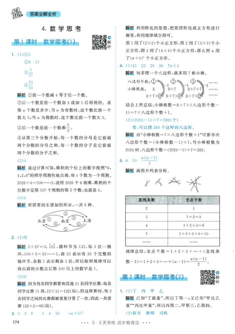 2026春《53天天练》数学RJ6下参考答案_2026春小学教辅大合集_7-26春《53天天练》系列_26春《53天天练》数学_26春人教版数学1-6年级下册《53天天练》_2026春《53天天练》数学RJ6下