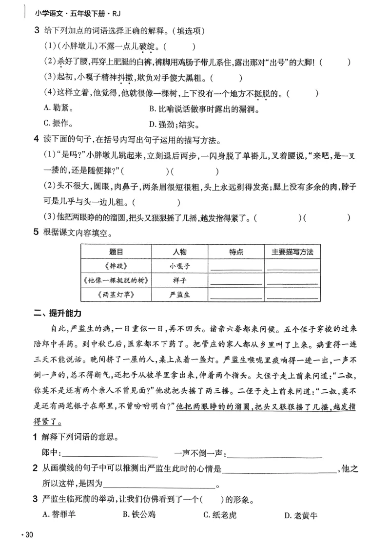 26春5下练习帮语文_2026春人教语文《练习帮》
