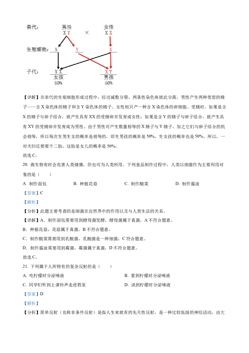 精品解析：2022年黑龙江省龙东地区中考生物真题（解析版）_6生物中考复习_2025中考复习资料_中考真题（近三年）_2022年生物中考真题114份_精品解析：2022年黑龙江省龙东地区中考生物真题