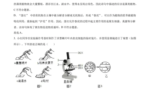 精品解析：湖南省张家界市2022年中考真题（解析版）_6生物中考复习_2025中考复习资料_中考真题（近三年）_2022年生物中考真题114份