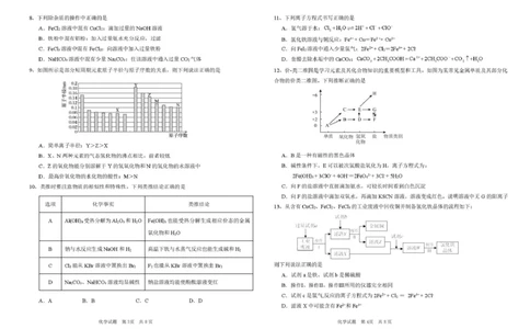 高一化学期末考试题高一化学期末考试卷_2026年01月高一试卷_260117黑龙江省大庆市大庆中学2025-2026学年高一上学期1月期末（全）