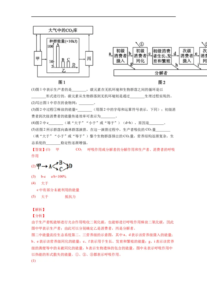 重难点15种群、群落以及生态系统（解析版）_通用版（老高考）复习资料_2023年复习资料_专项复习_2023年高考生物热点&middot;重点&middot;难点专练（全国通用）