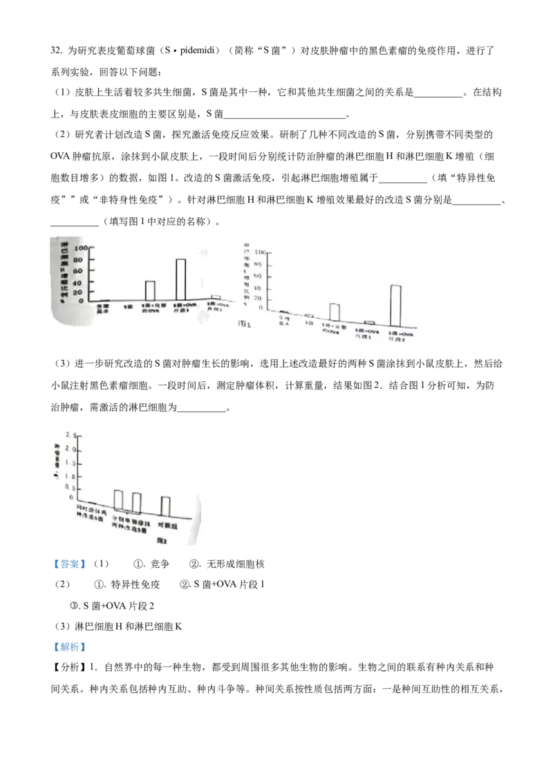 精品解析：2023年湖南省株洲中考生物真题（解析版）_new_6生物中考复习_2025中考复习资料_中考真题（近三年）_2023年生物中考真题