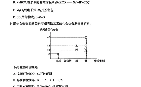高一化学25-26学年第一期学期期末_2026年02月高一试卷_260207山西省太原市2025-2026学年高一上学期期末学业诊断（全）