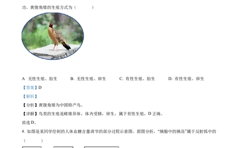 精品解析：2022年浙江省温州市中考生物真题（解析版）_6生物中考复习_2025中考复习资料_中考真题（近三年）_2022年生物中考真题114份_精品解析：2022年浙江省温州市中考生物真题