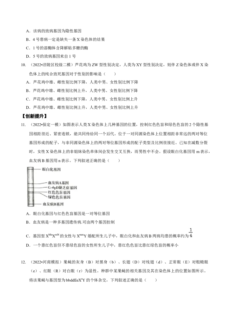 题型13伴性遗传的经典题型（题型集训）（原卷版）_新高考复习资料_2023年新高考复习资料_二轮复习_技巧点拨备战2023年高考生物二轮题型复习讲解286731240