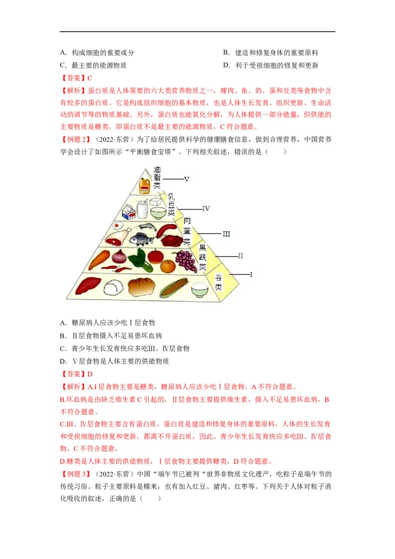 重难点05生物圈中的人（一）-2023年中考生物热点&middot;重点&middot;难点专练（全国通用）（解析版）_6生物中考复习_2023年中考复习资料_专项复习