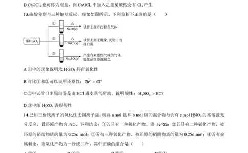 雅礼中学2025年高一下学期第一次月考化学试卷2024-2025-2雅礼中学高一第一次月考化学试卷（3月）_2025年04月试卷_0417湖南省长沙市雅礼教育集团2024-2025学年高一下学期3月联考