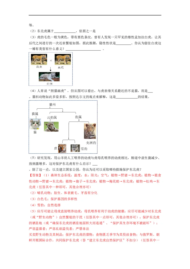 重难点08生物的多样性-2023年中考生物热点&middot;重点&middot;难点专练（全国通用）（解析版）_6生物中考复习_2023年中考复习资料_专项复习_2023年中考生物热点&middot;重点&middot;难点专练（全国通用）