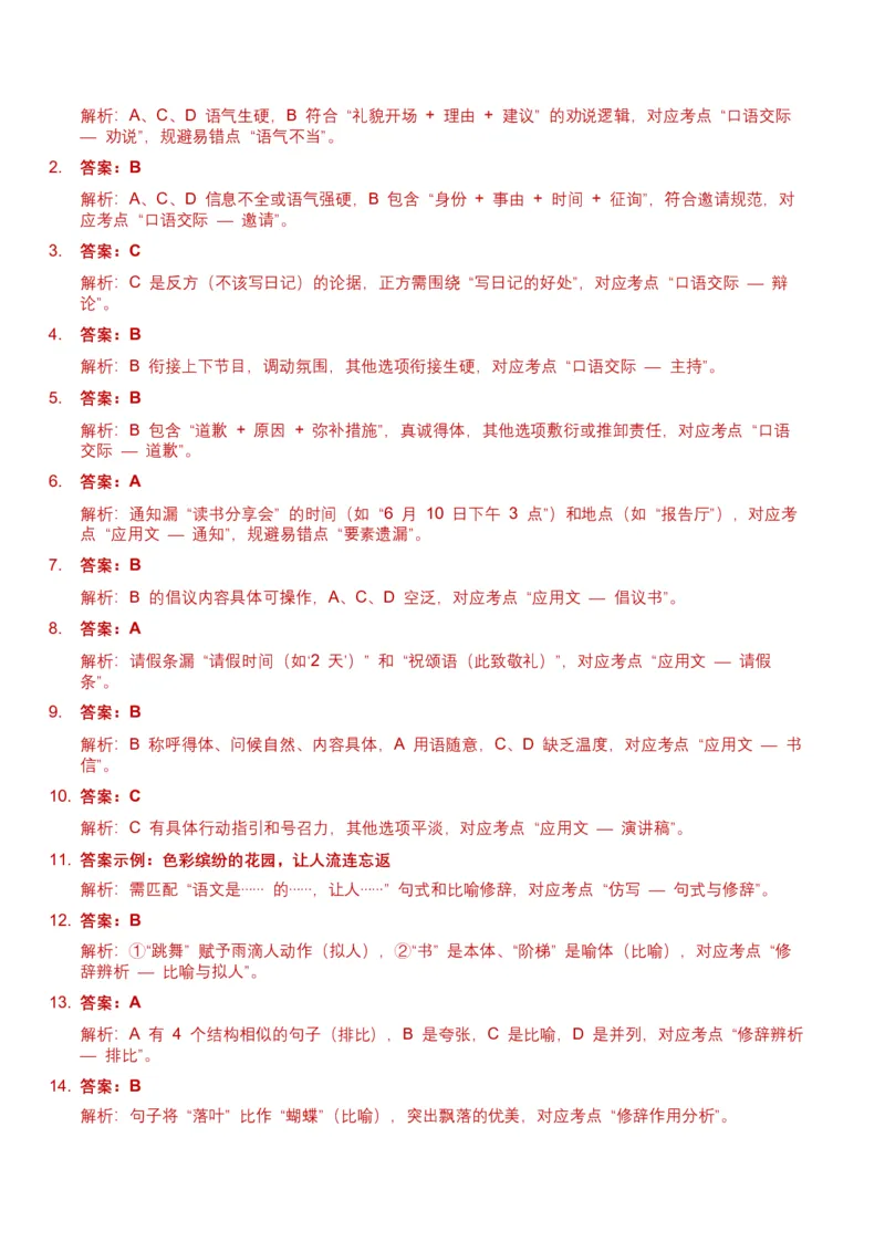 2026年全国中考语文一轮复习讲义：语言运用（全国适用）（含答案解析）_中考复习资料_语数英物化_1语文中考复习_2026年中考复习（更新中）_2026年全国中考语文一轮复习讲义