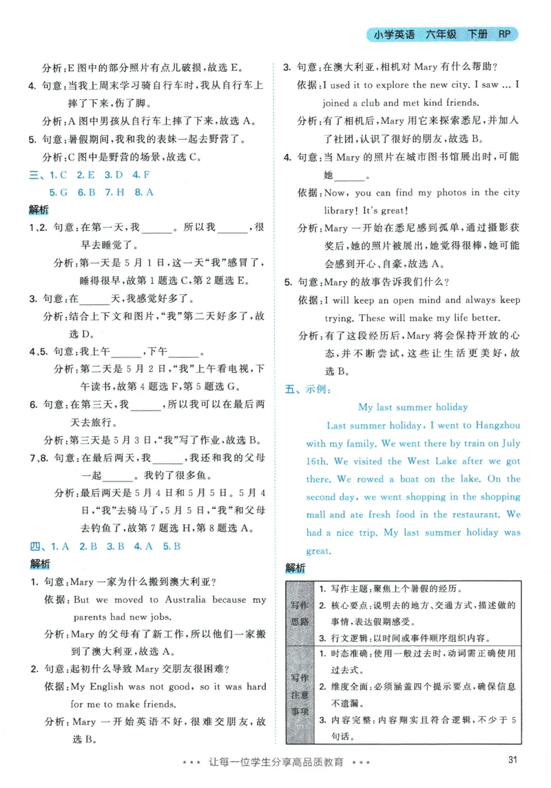 2026春《53天天练》英语PEP6下参考答案_2026春小学教辅大合集_7-26春《53天天练》系列_26春《53天天练》英语_26春《53天天练》英语PEP_2026春《53天天练》英语PEP6下