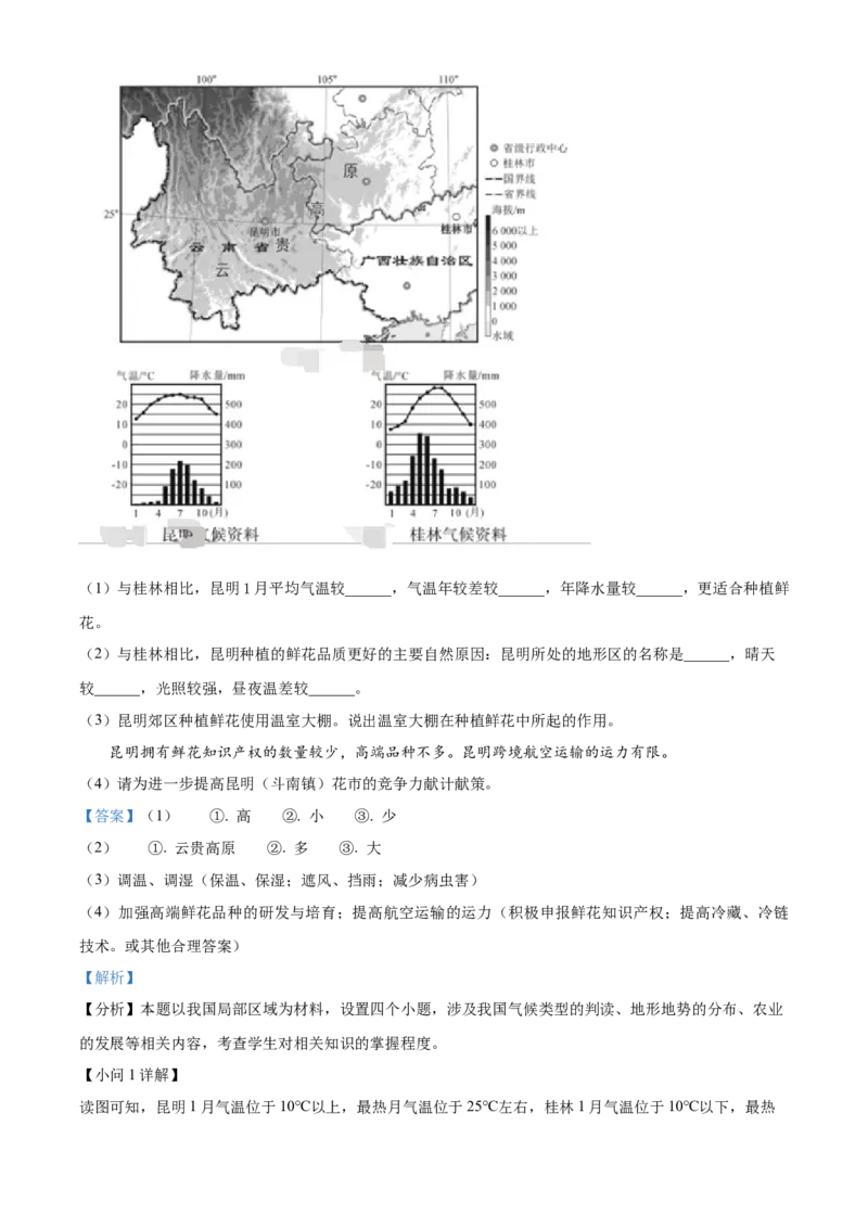 精品解析：2023年福建省中考地理真题（解析版）_new_7地理中考复习_2025中考复习资料_中考真题（近三年）_2023中考地理真题