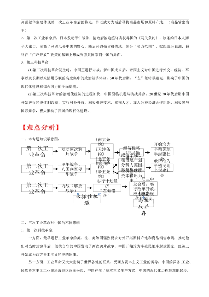 重难点07+++三次科技革命及对中国的影响-2023年中考历史热点&middot;重点&middot;难点专练（全国通用）_8历史中考复习_2023年中考复习资料_专项复习