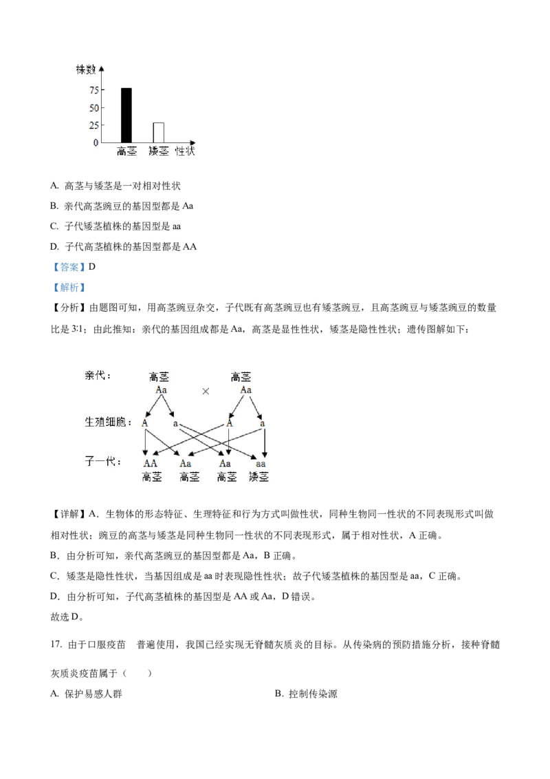精品解析：2024年宁夏中考生物真题（解析版）_new_6生物中考复习_2025中考复习资料_中考真题（近三年）_2024年生物中考真题