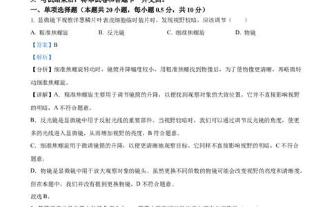 精品解析：2024年宁夏中考生物真题（解析版）_new_6生物中考复习_2025中考复习资料_中考真题（近三年）_2024年生物中考真题