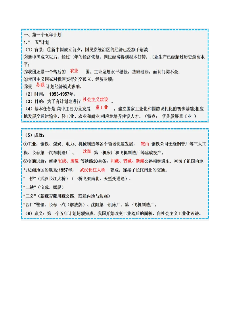 重难点09中华人民共和国的成立和巩固、社会主义制度的建立与社会主义建设的探索（解析版）_8历史中考复习_2023年中考复习资料_专项复习