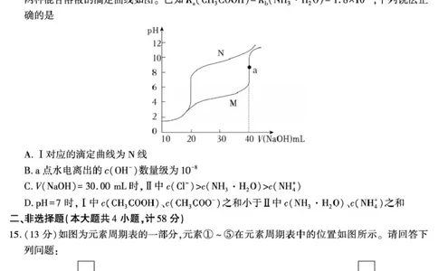 陕西省咸阳市实验中学2025-2026学年高一上学期第三次质量检测化学试卷_2026年01月高一试卷_260109陕西省咸阳市实验中学2025-2026学年高一上学期第三次质量检测（全）