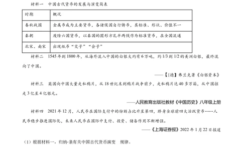 精品解析：2022年贵州省黔西南州中考历史真题（原卷版）_8历史中考复习_2025年中考复习资料_中考真题（近三年）_2022年中考历史试卷114份_精品解析：2022年贵州省黔西南州中考历史真题