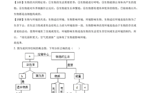 精品解析：2022年湖北省宜昌市中考生物真题（解析版）_6生物中考复习_2025中考复习资料_中考真题（近三年）_2022年生物中考真题114份_精品解析：2022年湖北省宜昌市中考生物真题