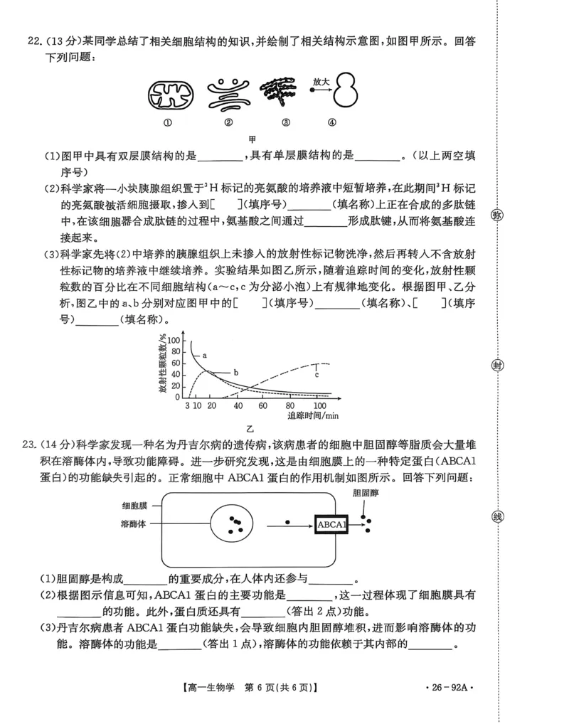邢台市2025~2026学年高一（上）学期第二次月考生物学_2025年12月高一试卷_251205河北省邢台市质检联盟2025-2026学年高一上学期11月期中