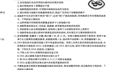 邢台市2025~2026学年高一（上）学期第二次月考生物学_2025年12月高一试卷_251205河北省邢台市质检联盟2025-2026学年高一上学期11月期中