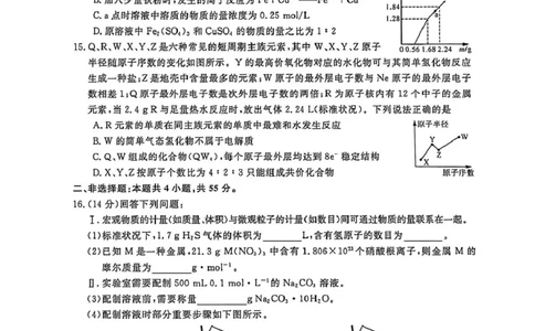 高一化学高一化学_2026年01月高一试卷_260118吉林省吉林市外五县各高中2025-2026学年高一上学期1月期末考试（全）