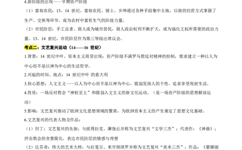 重难点06+++西欧向近代社会的转型-2023年中考历史热点&middot;重点&middot;难点专练（全国通用）_8历史中考复习_2023年中考复习资料_专项复习_2023年中考历史热点&middot;重点&middot;难点专练（全国通用）