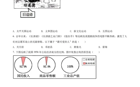 精品解析：2022年湖南省衡阳市中考历史真题（原卷版）_8历史中考复习_2025年中考复习资料_中考真题（近三年）_2022年中考历史试卷114份_精品解析：2022年湖南省衡阳市中考历史真题