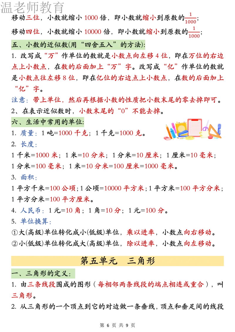 26春四年级下册数学必背公式汇总_2026春人教数学必背公式汇总