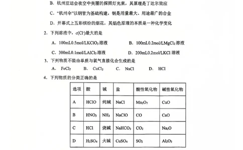 高一12月联考化学_2025年01月试卷_0101湖北省武汉市问津教育联合体2024-2025学年高一上学期12月联考试题_湖北省武汉市问津教育联合体2024-2025学年高一上学期12月月考化学试题PDF版含答案