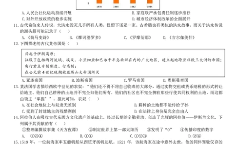 高一历史试卷_2026年04月高一试卷_260427浙江衢州五校联考2025-2026学年高一下学期期中考（全科）