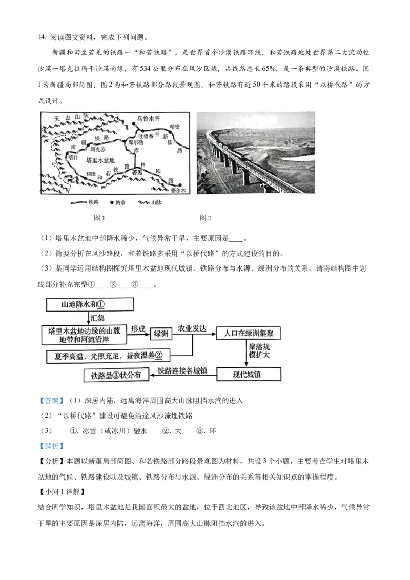 精品解析：2024年甘肃省天水市中考地理试题（解析版）_new_7地理中考复习_2025中考复习资料_中考真题（近三年）_2024中考地理真题