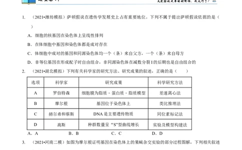 题型14妙用假说-演绎法，化解基因定位难题（题型集训）（原卷版）_新高考复习资料_2023年新高考复习资料_二轮复习_技巧点拨备战2023年高考生物二轮题型复习讲解286731240