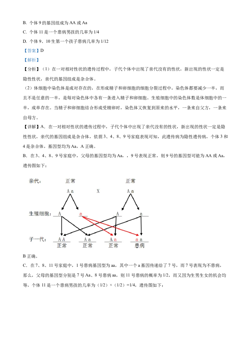 精品解析：2023年山东省泰安市中考生物真题（解析版）_new_6生物中考复习_2025中考复习资料_中考真题（近三年）_2023年生物中考真题