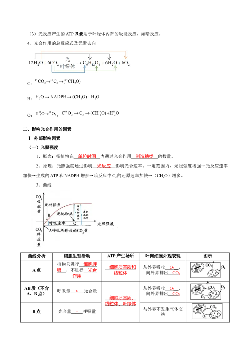 题型6从物质与能量视角探索光合作用（核心知识）（解析版）_新高考复习资料_2023年新高考复习资料_二轮复习_技巧点拨备战2023年高考生物二轮题型复习讲解286731240