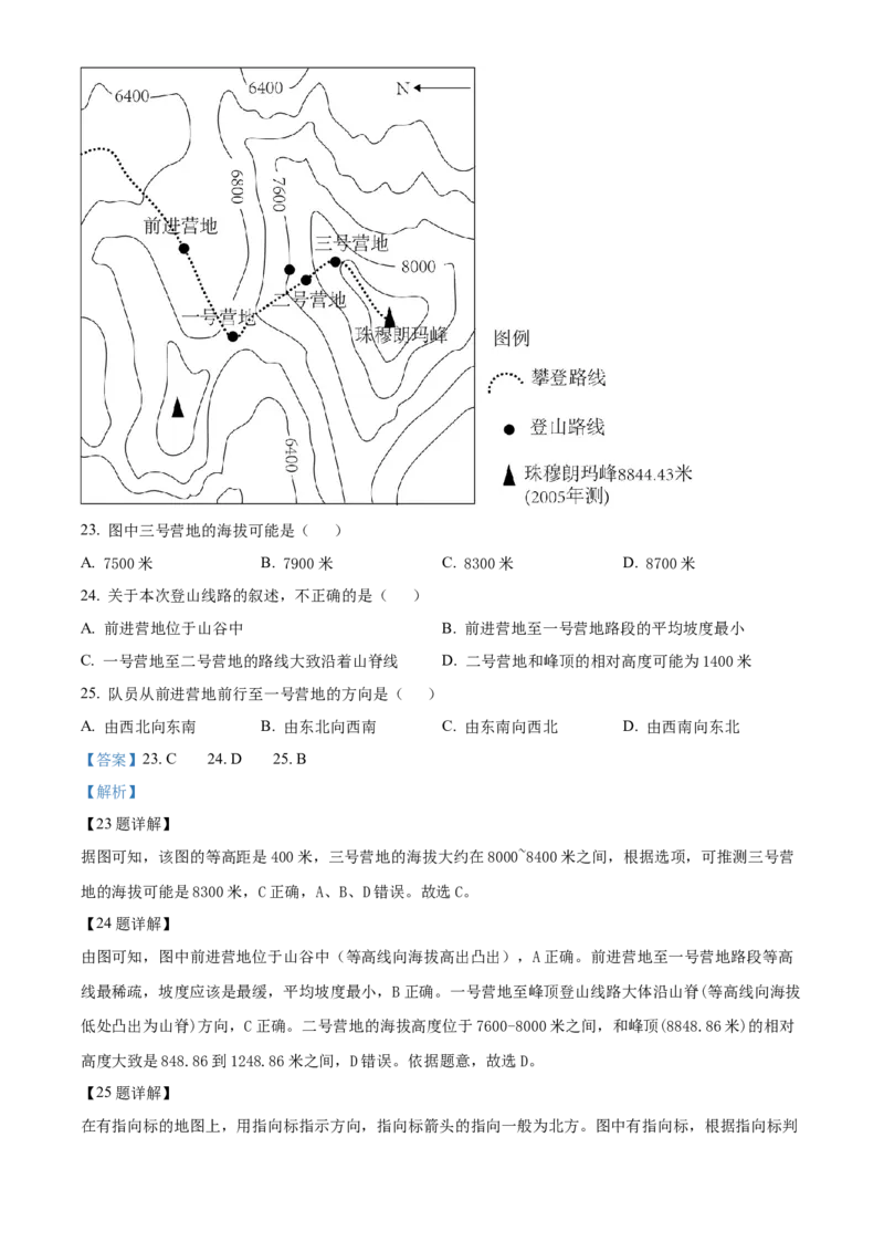 精品解析：2022年江苏省无锡市中考地理真题（解析版）_7地理中考复习_2025中考复习资料_中考真题（近三年）_2022年中考地理试卷104份_精品解析：2022年江苏省无锡市中考地理真题