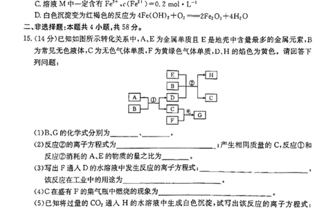 高一上学期12月化学考试199A试卷_2024年12月试卷_1230云南省昆明市五华区2024-2025学年高一上学期12月月考试题_云南省昆明市五华区2024-2025学年高一上学期12月月考化学试题PDF版含答案