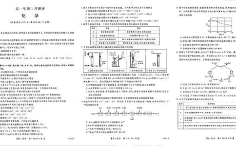 高一化学_2026年01月高一试卷_260129河南省新未来2025-2026学年高一上学期1月测评_河南省南阳市新未来大联考2025-2026学年高一上学期1月期末考试化学试题含答案