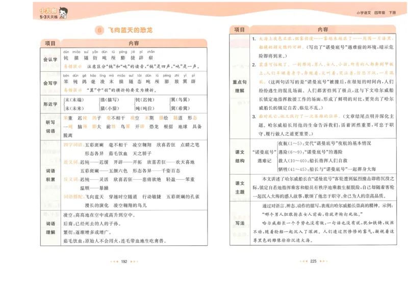 20265.3天天练小学四下语文课堂笔记_2026春小学教辅大合集_7-26春《53天天练》系列_26春《53天天练》语文_26春《53天天练》语文4下