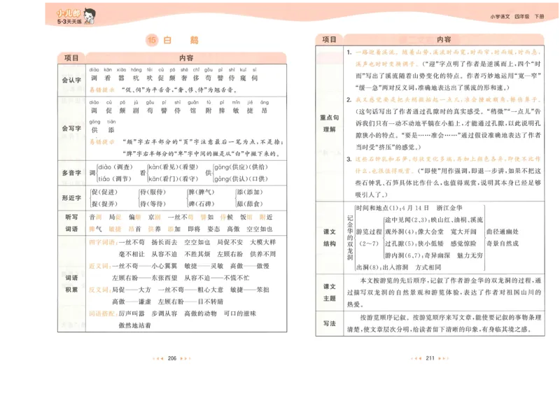 20265.3天天练小学四下语文课堂笔记_2026春小学教辅大合集_7-26春《53天天练》系列_26春《53天天练》语文_26春《53天天练》语文4下