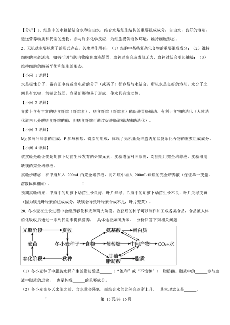 重庆市渝西中学2025-2026学年高一上学期10月月考生物试题Word版含解析_2025年10月高一试卷_251030重庆市渝西中学2025-2026学年高一上学期10月月考