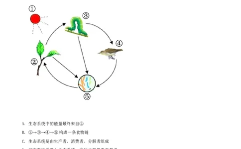 精品解析：2022年辽宁省营口市中考生物真题（原卷版）_6生物中考复习_2025中考复习资料_中考真题（近三年）_2022年生物中考真题114份_精品解析：2022年辽宁省营口市中考生物真题